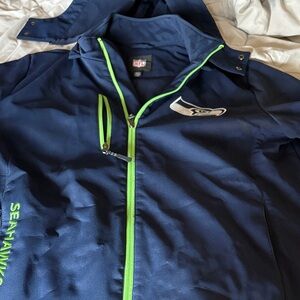 NFL Seattle Seahawks Navy and Green Windbreaker